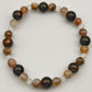 Copper Sunstone, Clear Quartz, and Obsidian Gemstone Bracelet